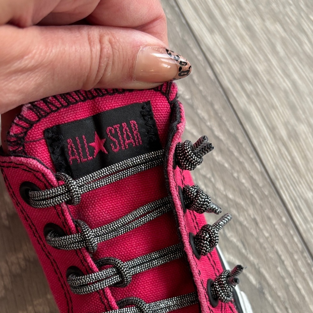 Converse Vibrant Fuchsia Kids Sneakers - Picture 2 of 6